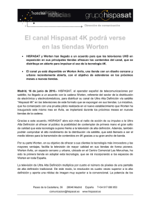 El canal Hispasat 4K podrá verse en las tiendas Worten