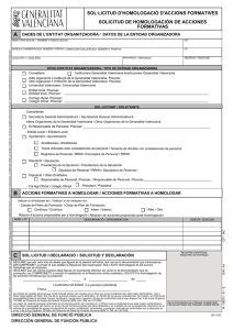 SOL·LICITUD D`HOMOLOGACIÓ D`ACCIONS FORMATIVES