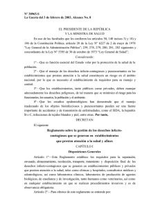 Reglamento sobre la gestión de los desechos infecto