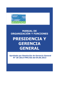 PRESIDENCIA Y GERENCIA GENERAL
