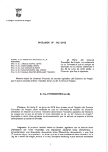 Page 1 Consejo Consultivo de Aragón DICTAMEN Nº 142 / 2016
