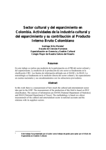 Sector cultural y del esparcimiento en Colombia. Actividades de la