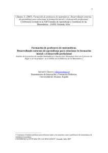 Formación de profesores de matemáticas. Desarrollando