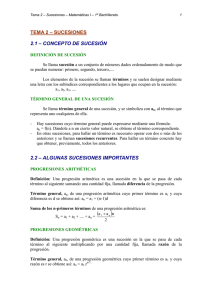 TEMA 2 – SUCESIONES 2.1 – CONCEPTO DE SUCESIÓN 2.2