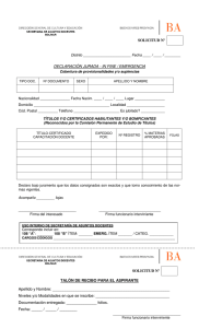 DECLARACI&Oacute;N JURADA - IN FINE / EMERGENCIA TAL&Oacute;N DE