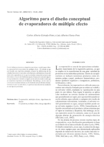 Algoritmo para el diseño conceptual de evaporadores de múltiple