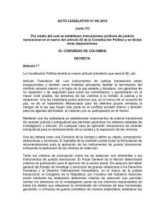 ACTO LEGISLATIVO 01 DE 2012 - Fiscalía General de la Nación
