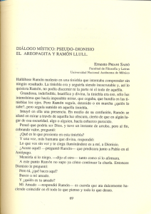 DIÁLOGO MÍSTICO: PSEUDO—DIONISIO EL AREOPAGITA Y