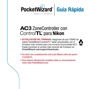 Guía Rápida - PocketWizard