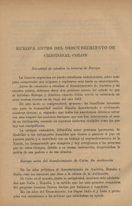 EUROPA ANTES DEL DESCUBRIMIENTO DE CRISTOBAL COLON