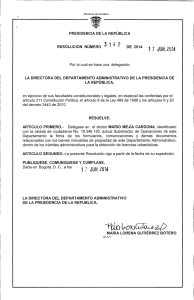 resolución 3142 del 17 06 14 delega para firma de documentos