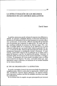 la estructuración de los recursos humanos en los centros