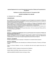 Decreto Supremo N&deg; 031-2004