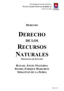 derecho recursos naturales - Universidad Católica de Salta