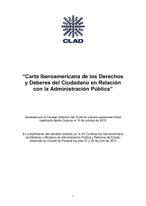 “Carta Iberoamericana de los Derechos y Deberes del Ciudadano