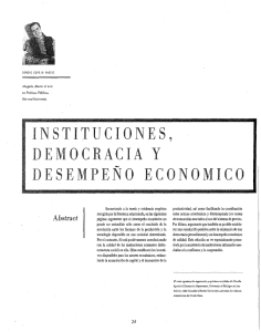 Instituciones, Democracia y Desempeño Económico