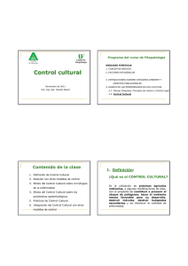 Control cultural - Departamento de Protección Vegetal