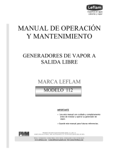 MANUAL GENERADOR DE VAPOR MODELO 112 CON A419 127V