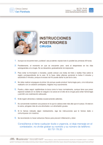 INSTRUCCIONES POSTERIORES - Clínica Dental Can Parellada