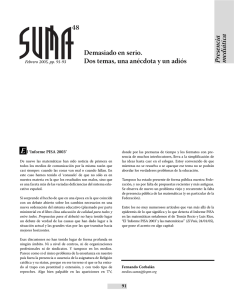 Demasiado en serio. Dos temas, una an&eacute;cdota y un adi&oacute;s