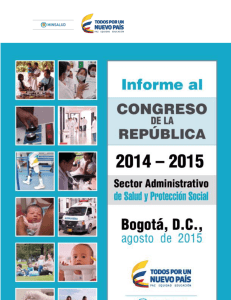 Informe al Congreso 2014-2015 - Ministerio de Salud y Protección