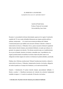 EL DERECHO A LOS HECHOS A propósito de un caso sin