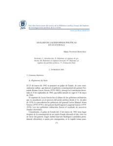 An&aacute;lisis de las reformas pol&iacute;ticas en Guatemala
