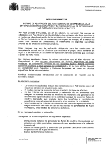 NOTA I N FORMATIVA NORMAS DE ADAPTACIÓN DEL PLAN