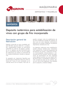 MAQUINARIA Depósito isotérmico para estabilización de vinos con