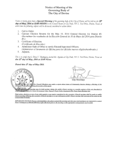 Notice of Meeting of the Governing Body of The City of Devine