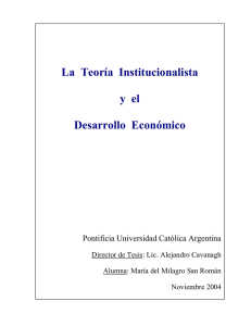 La Teoría Institucionalista y el Desarrollo Económico