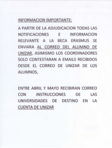 INFORMACION IMPORTANTE: A PARTIR DE LA ADJUDICACION