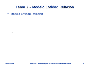 Tema 2 – Modelo Entidad Relación