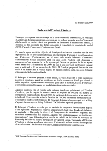 10 de març del 2009 Declaració del Principat diAndorrg