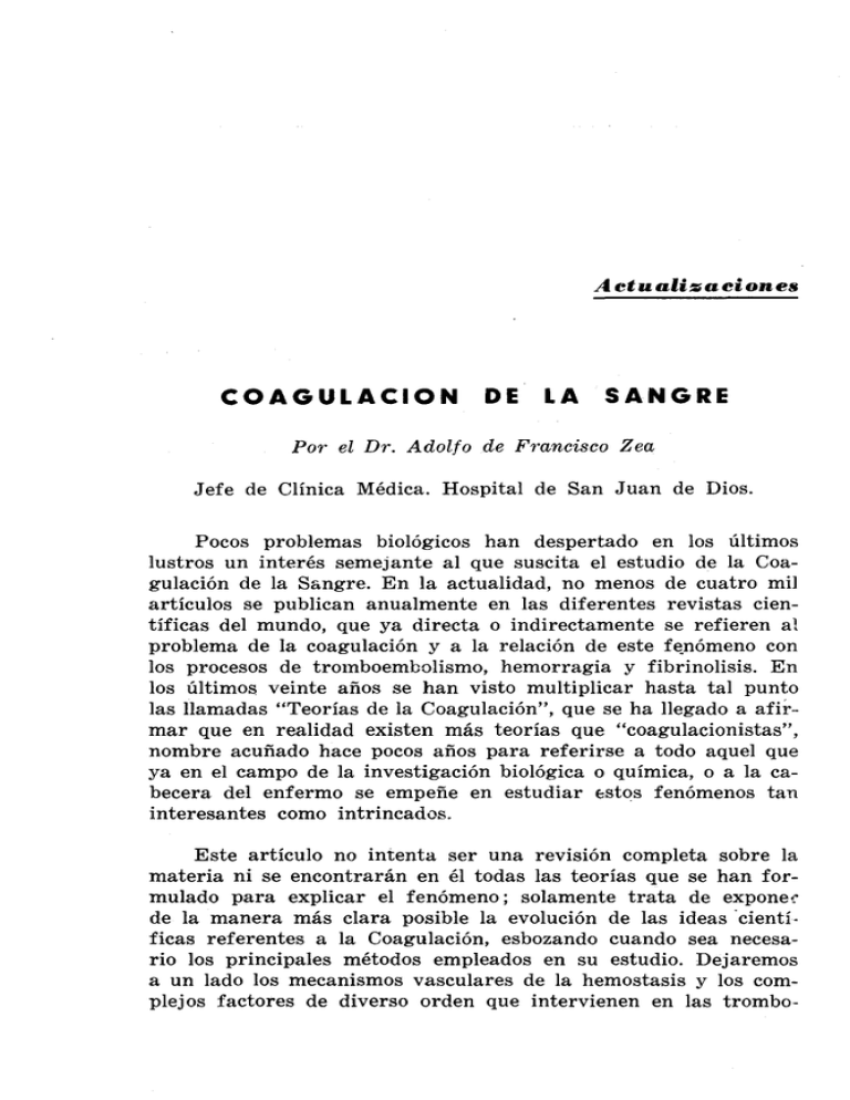 COAGULACION DE LA SANGRE
