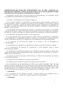 1 COMPETENCIAS DEL PLENO DEL AYUNTAMIENTO (Art. 22