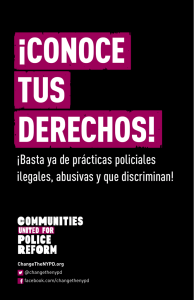 ¡Basta ya de prácticas policiales ilegales, abusivas y que discriminan!