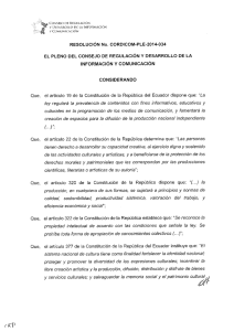 Page 1 CONSEJO DE REGULACIÓN Y DESARROl.LO LE LA