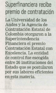 Superﬁnanciera recibe premio de contratación