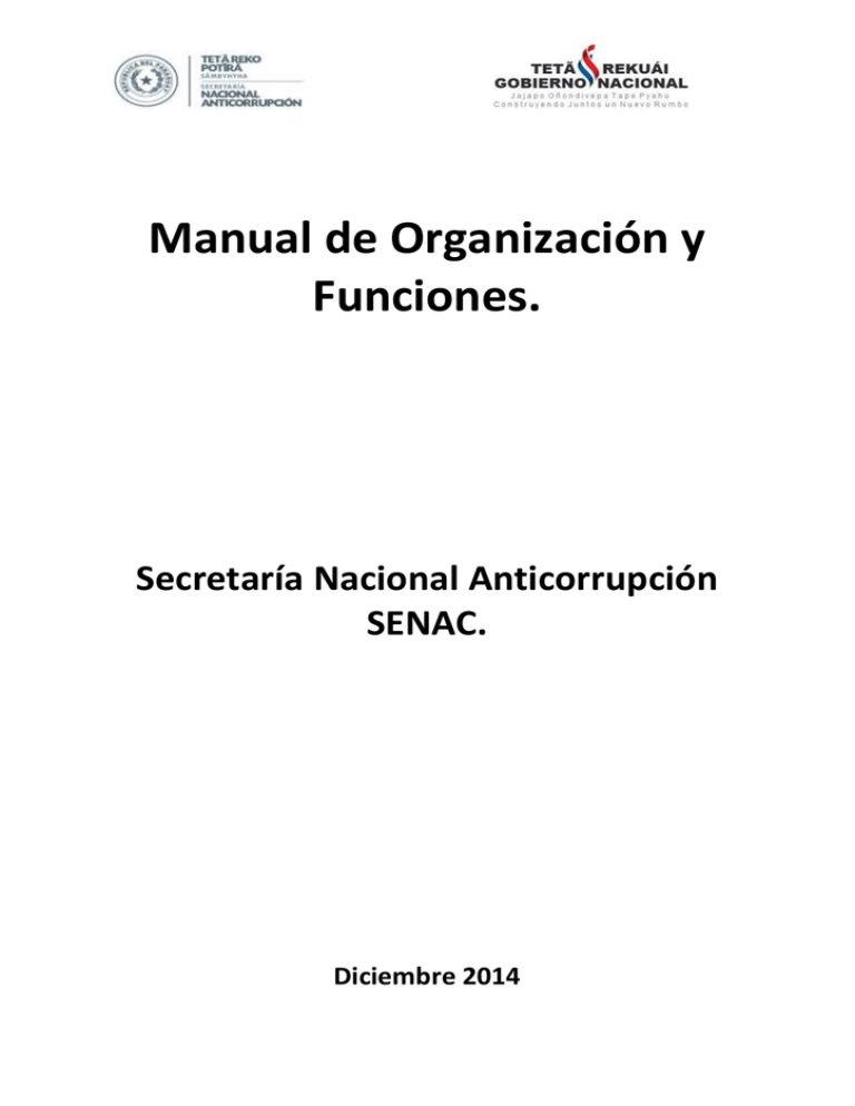 Manual De Organización Y Funciones.