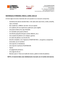 MATERIALES 2º PRIMARIA PARA EL CURSO 2015-16