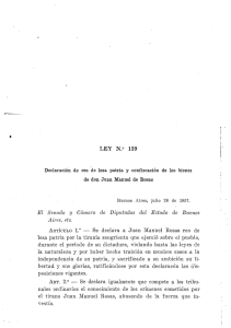 LEY N.0 139 - Honorable Cámara de diputados de la Provincia de