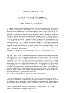 CEREBRO, COGNICI&Oacute;N Y MATEM&Aacute;TICAS