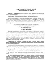 Constitución Política del Estado Libre y Soberano de Sonora