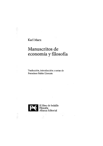 Manuscritos de economía y filosofía