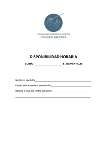 DISPONIBILIDAD HORARIA - Conservatorio Ataulfo Argenta