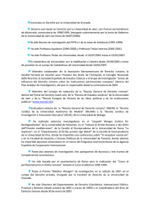 Licenciada en Derecho por la Universidad de Granada. Doctora