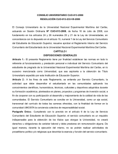 Reglamento Interno del Servicio Comunitario del Estudiantado de la