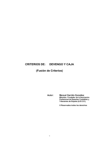 CRITERIOS DE: DEVENGO Y CAJA (Fusión de Criterios)