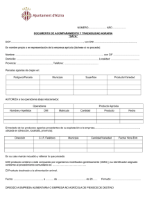 Documento de acompañamiento y trazabilidad agraria